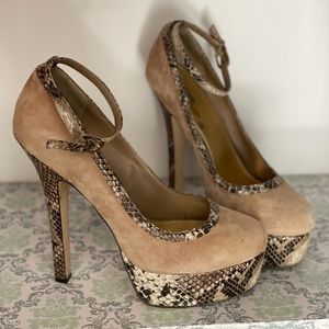 Wild Pair Platform Ankle Strap Pumps/Stilettos